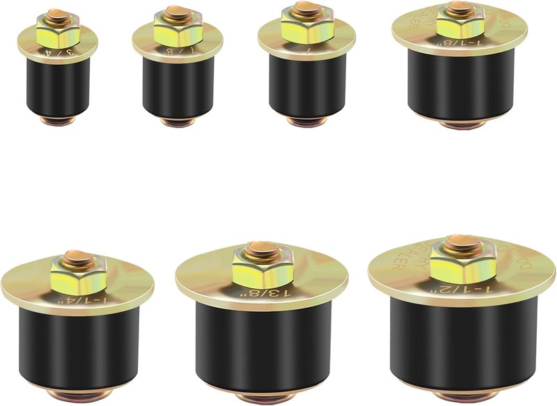 Siptenk Freeze Rubber Expansion Plug, 7 Sizes 3/4" 7/8" 1" 1-1/8" 1-1/4" 1-3/8" 1-1/2" Automotive Rubber Expandable Freeze Plugs for Engine - Image 1